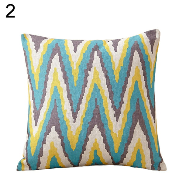 18inch Brown Nordic Geometric Linen Pillow Case Cushion Cover Sofa Decoration